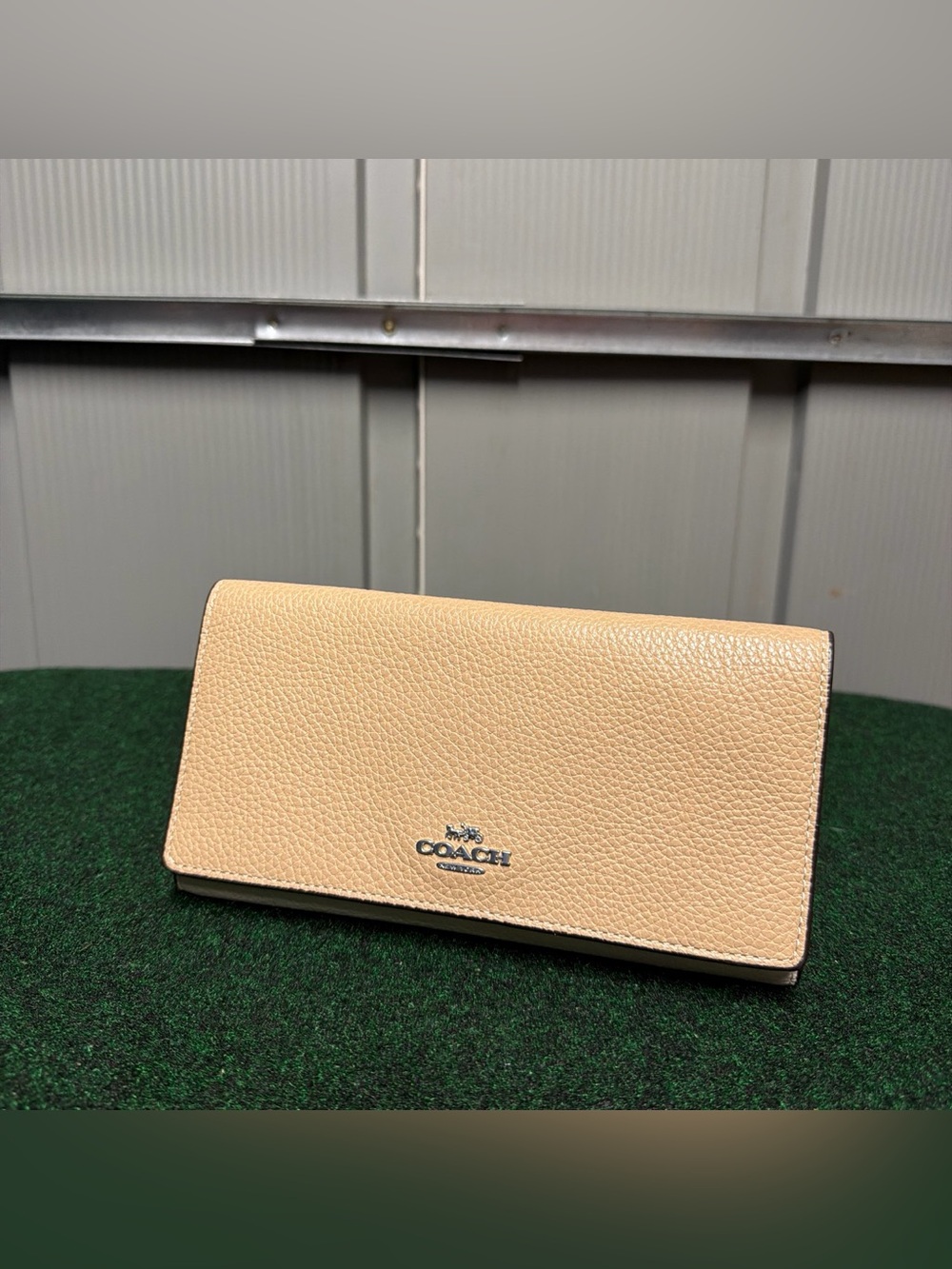 Coach CC816 Slim Trifold Wallet Sandy Beige BRAND NEW